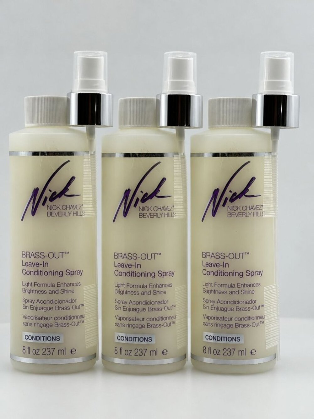 Nick Chavez Brass-Out Leave-In Conditioning Spray 8 oz - 3-Pack - New Sealed